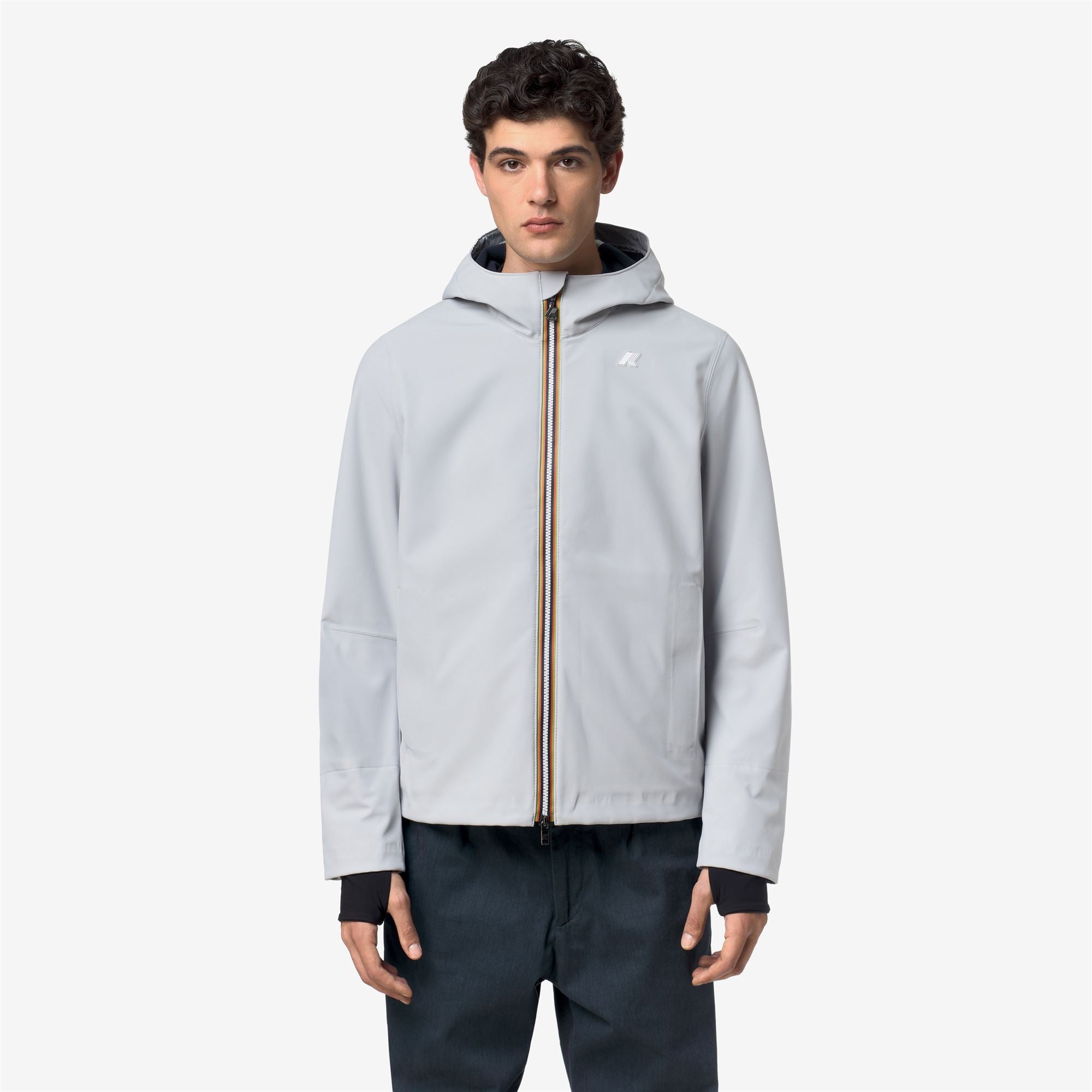 Jackets_Man_JACKO BONDED_Short_Grey Ash - Blue Depth - Commercial 4