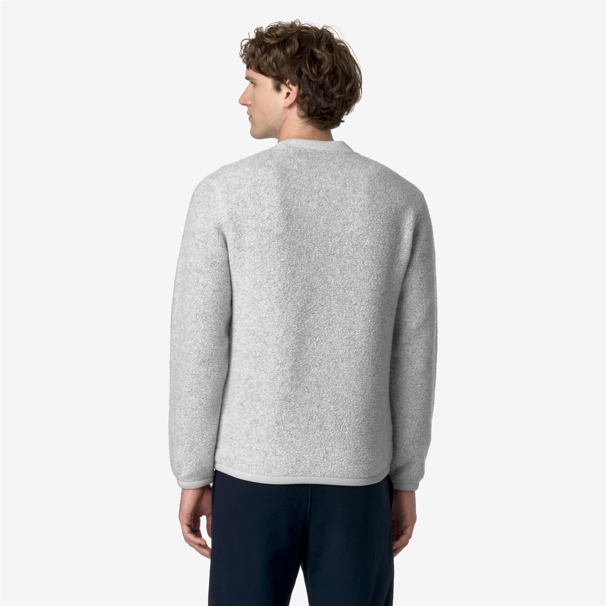 Fleece_MAN_EROUND WOOL FLEECE_Pull Over_Lt grey mel - Grey Mid - Commercial 6
