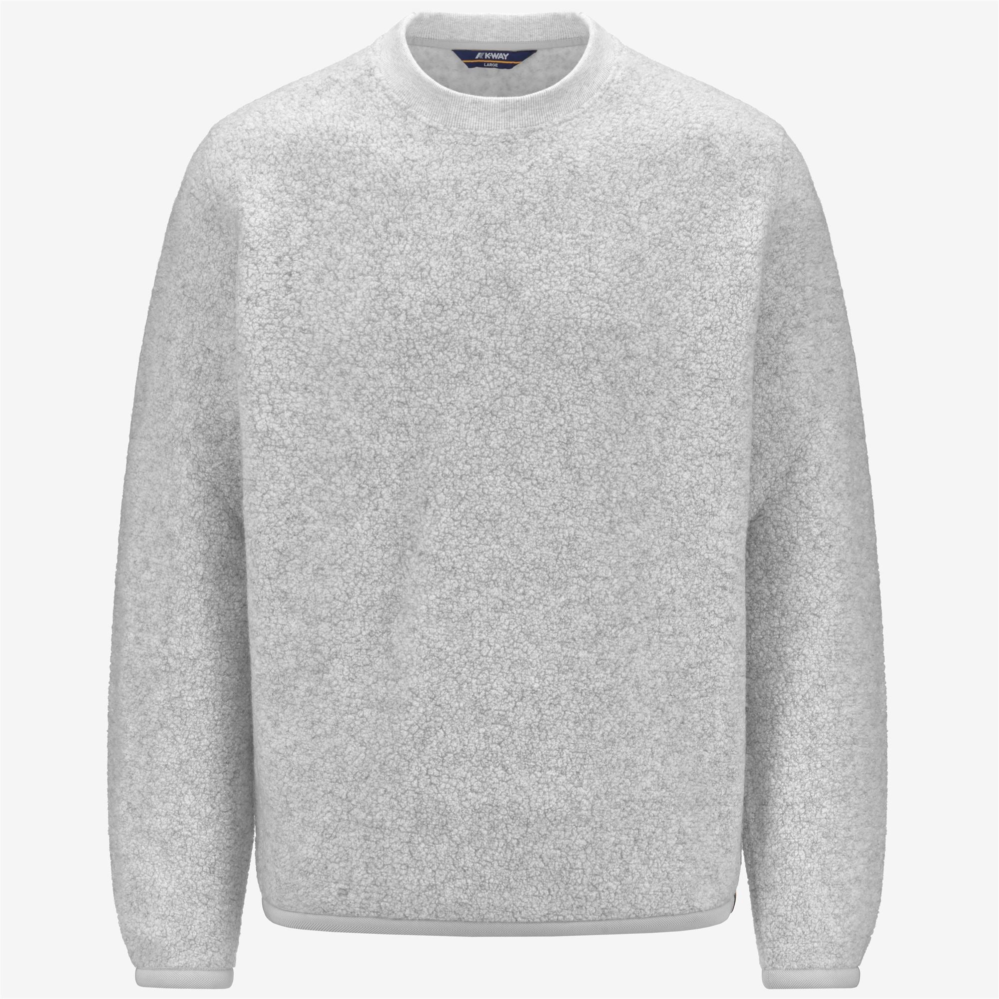 Fleece_MAN_EROUND WOOL FLEECE_Pull Over_Lt grey mel - Grey Mid - Commercial 1