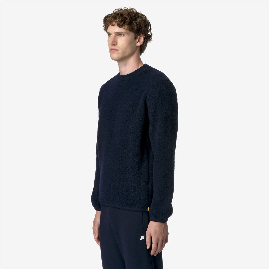 Fleece_MAN_EROUND WOOL FLEECE_Pull Over_Blue Depth - Commercial 5