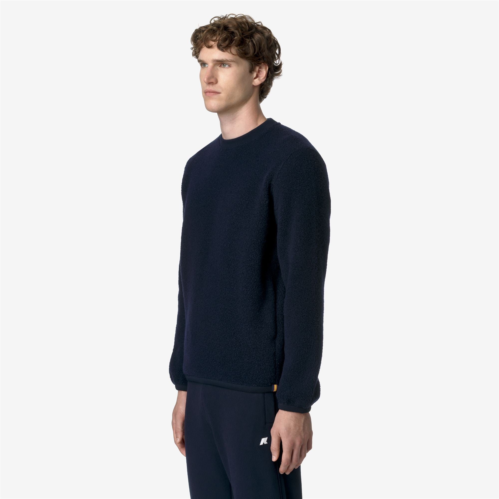 Fleece_MAN_EROUND WOOL FLEECE_Pull Over_Blue Depth - Commercial 5