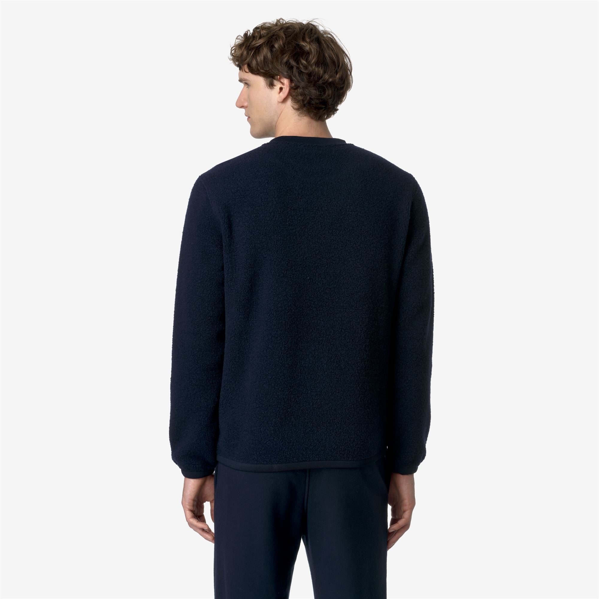 Fleece_MAN_EROUND WOOL FLEECE_Pull Over_Blue Depth - Commercial 6