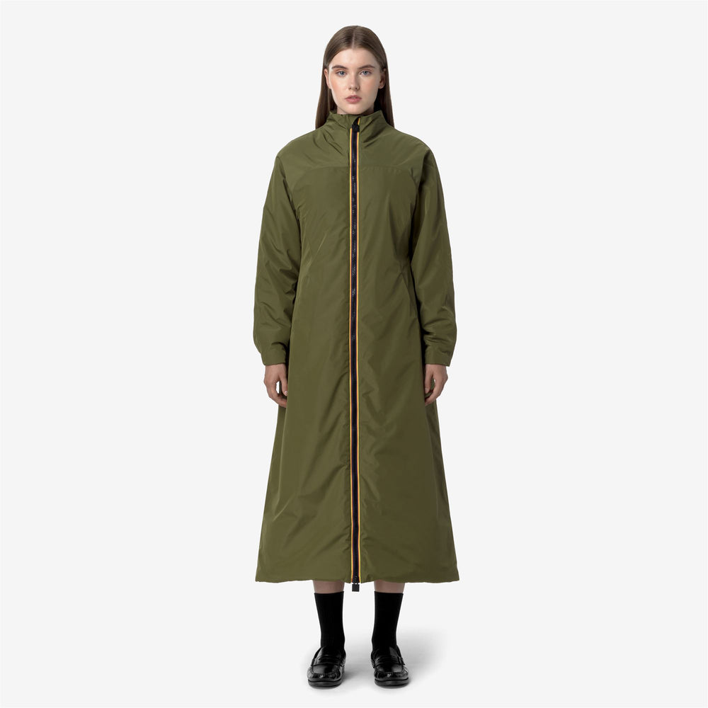 Yellow green Women's Long Eco Faux Fur Jacket for City Wear 02