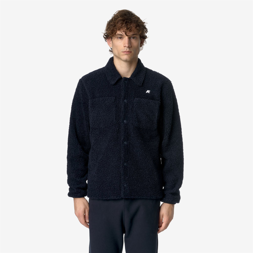 Blue Men's Reversible Sherpa Fleece Jacket for Warmth 02