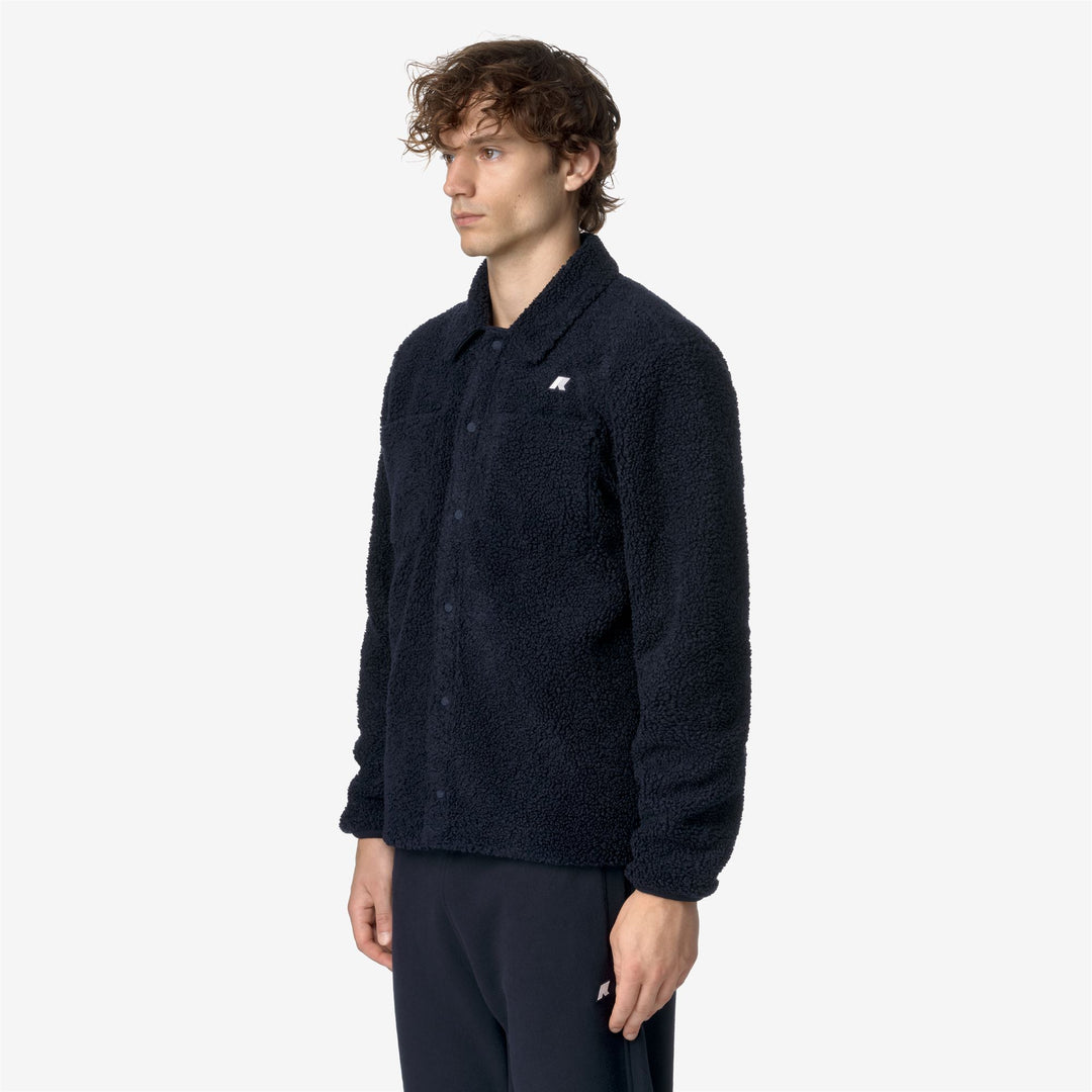 Giacca In Pile Sherpa Reversibile Blu Uomo per Calore main