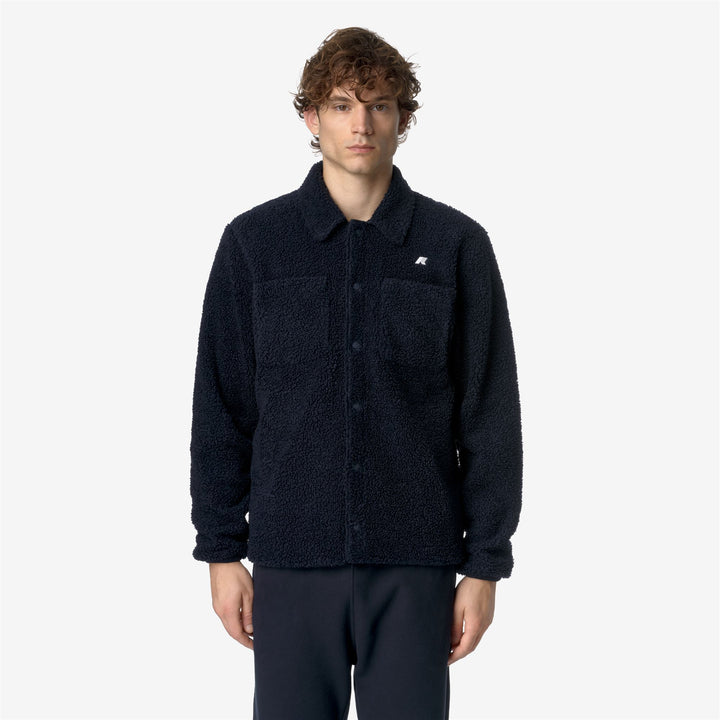 Giacca In Pile Sherpa Reversibile Blu Uomo per Calore 1