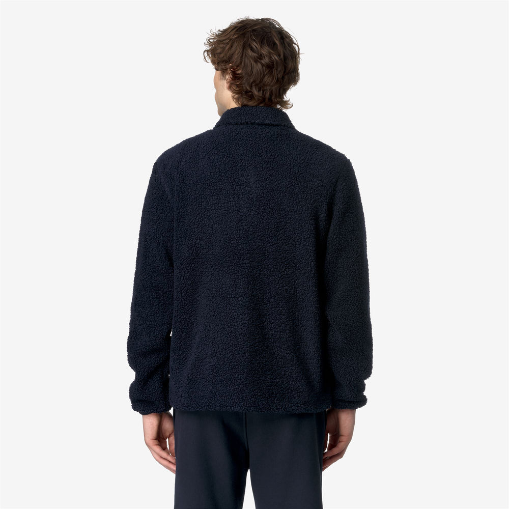 Giacca In Pile Sherpa Reversibile Blu Uomo per Calore 02