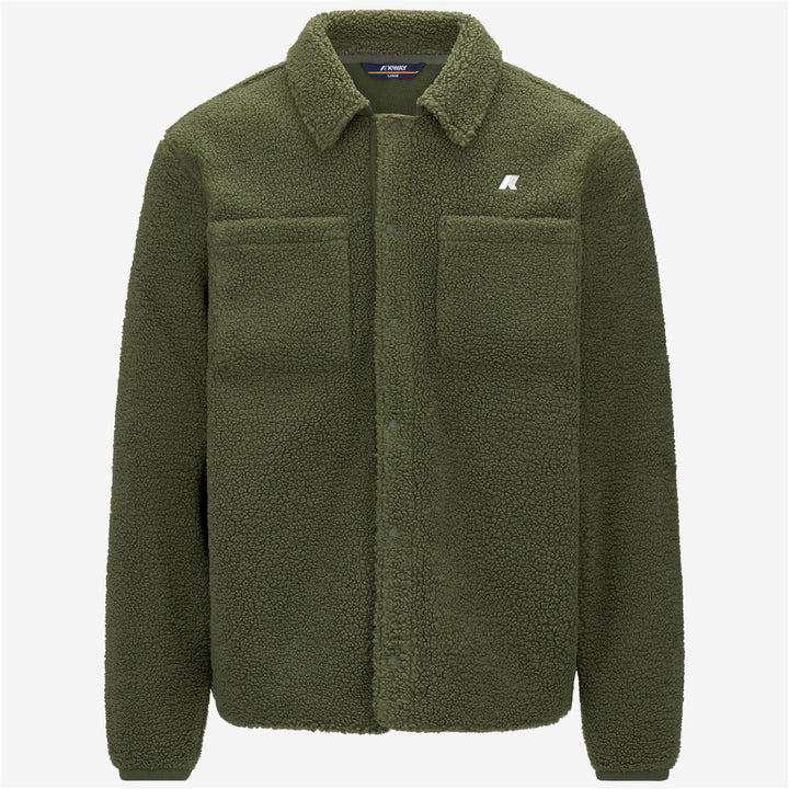 Giacca Casual in Fleece Verde Uomo con Tessuto Sherpa Reversibile 5