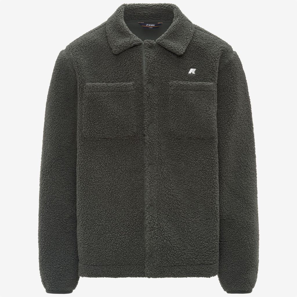 Fleece_MAN_CAMERON SHERPA POLAR_Jacket_Green Blackish Combo - GREEN BLACKISH - Commercial 1