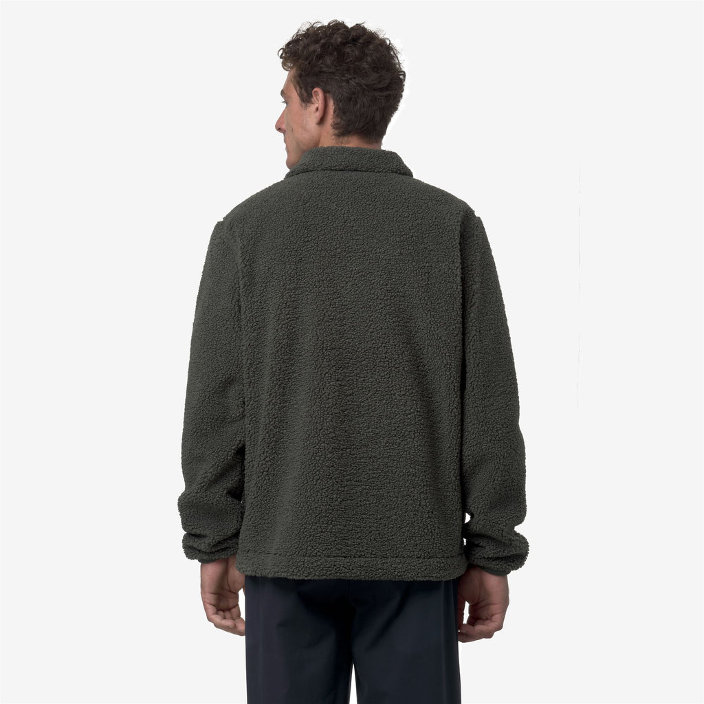 Fleece_MAN_CAMERON SHERPA POLAR_Jacket_Green Blackish Combo - GREEN BLACKISH - Commercial 6