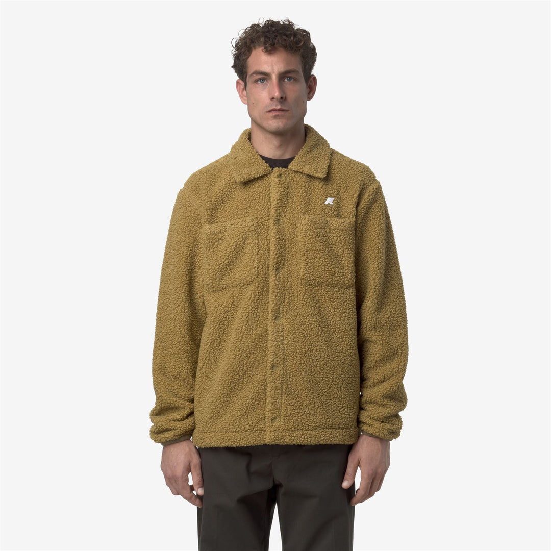 Beige Men's Reversible Polar Fleece Jacket with Pockets main