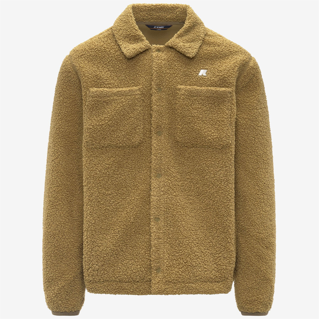 Beige Men's Reversible Polar Fleece Jacket with Pockets 01