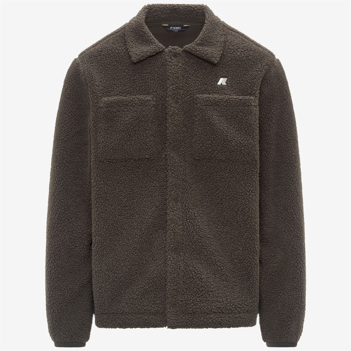 Black olive Men's Reversible Sherpa Fleece Jacket with Pockets 1