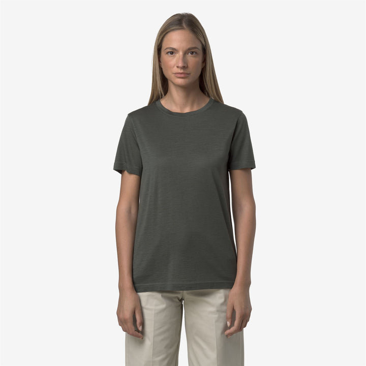 Suéter unisex de mezcla de lana merino verde oscuro con cuello acanalado 3