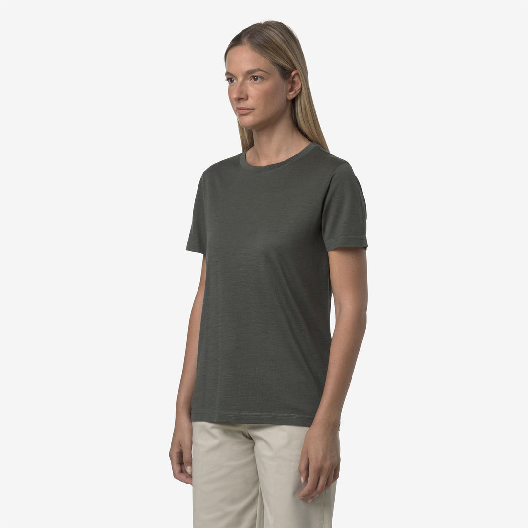 Suéter unisex de mezcla de lana merino verde oscuro con cuello acanalado main