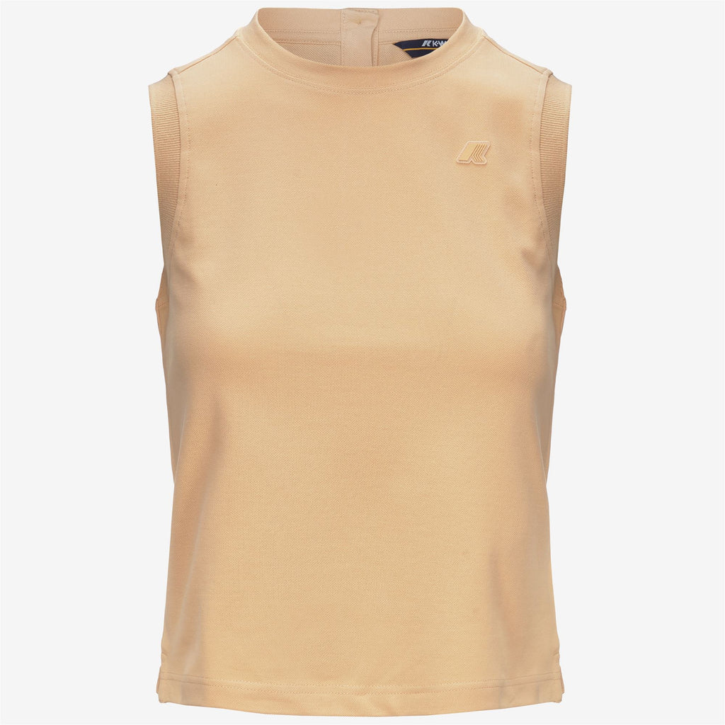 T-Shirts & Top_WOMAN_MOSA PIQUE_T-Shirt_Beige Sheepskin - Commercial 1