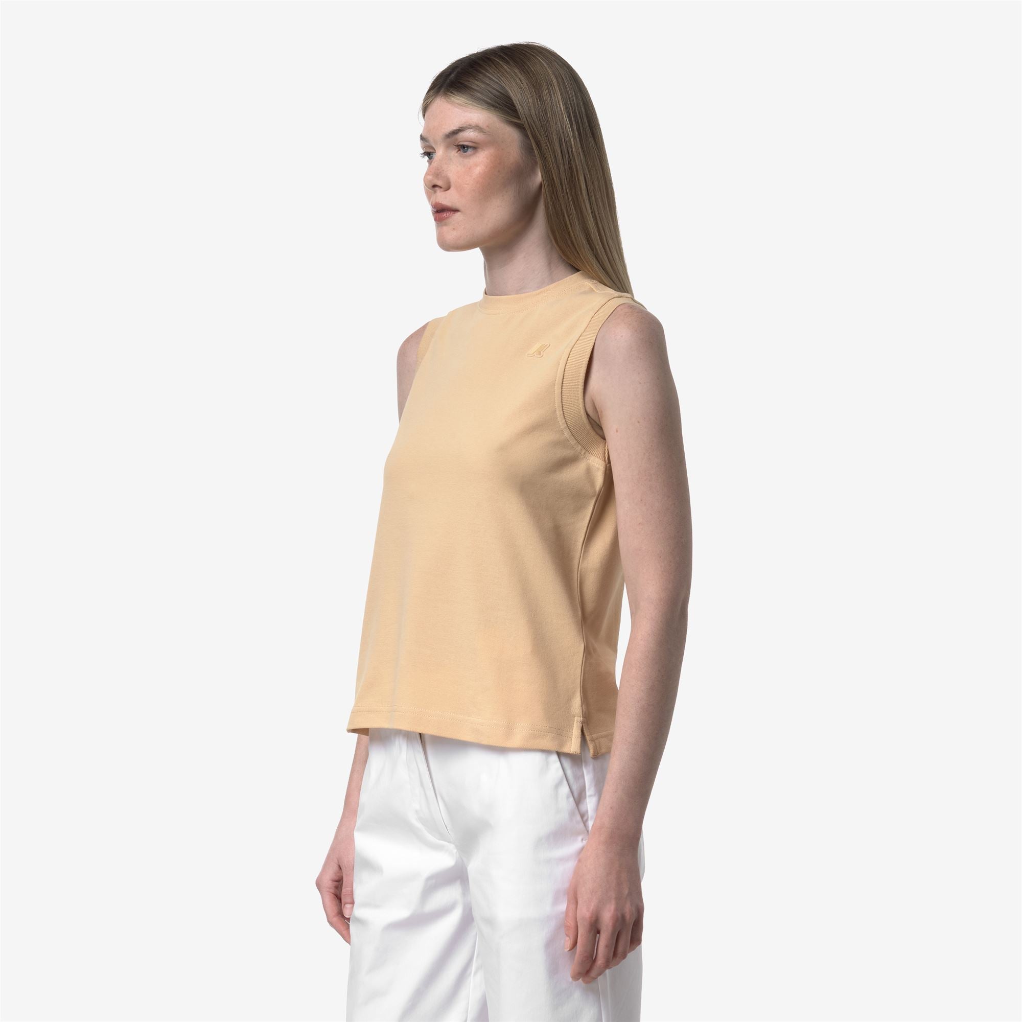 T-Shirts & Top_WOMAN_MOSA PIQUE_T-Shirt_Beige Sheepskin - Commercial 5