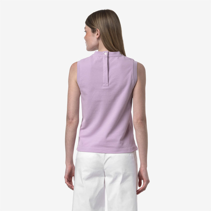 Camiseta de algodón elástico sin mangas para mujer Violet 5