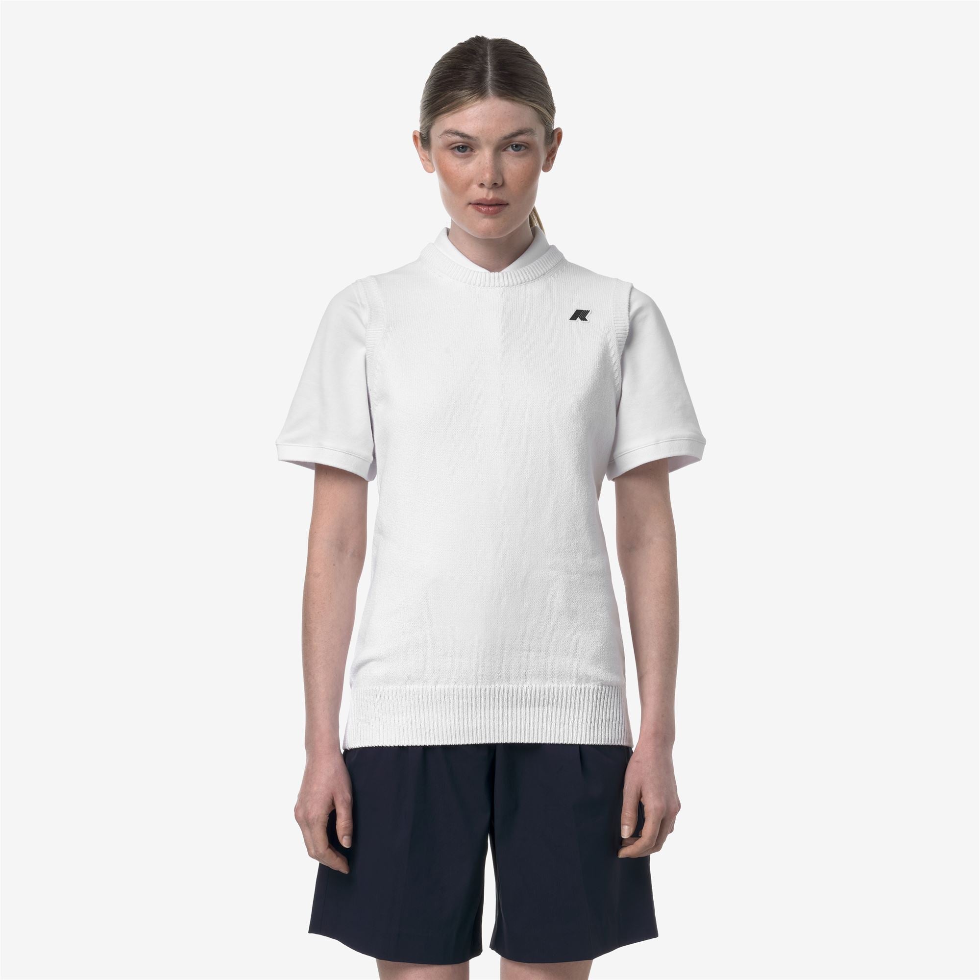 Knitwear_Unisex_JEANO MIX COTTON GOLF_Vest_White - Commercial 4