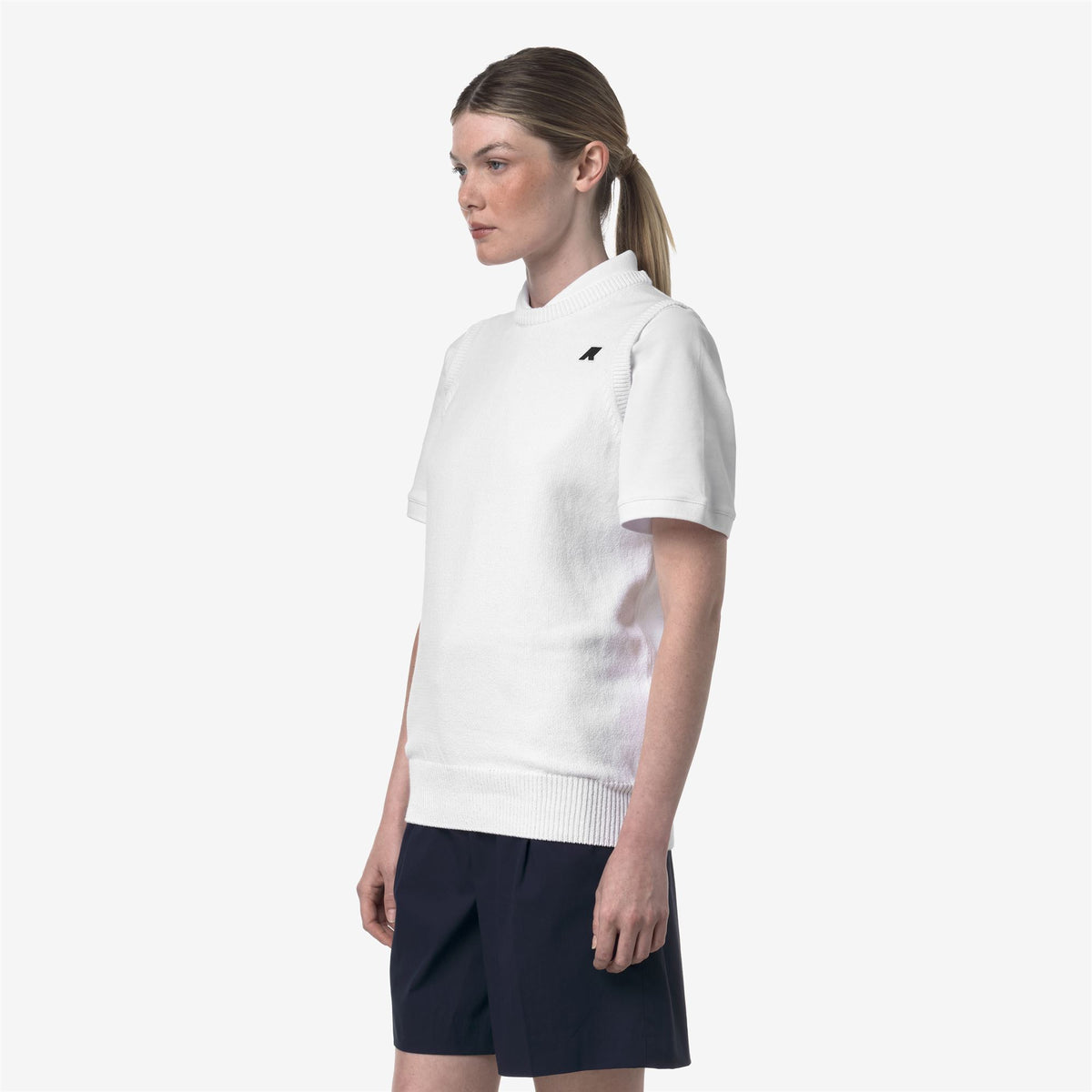 Knitwear_Unisex_JEANO MIX COTTON GOLF_Vest_White - Commercial 5