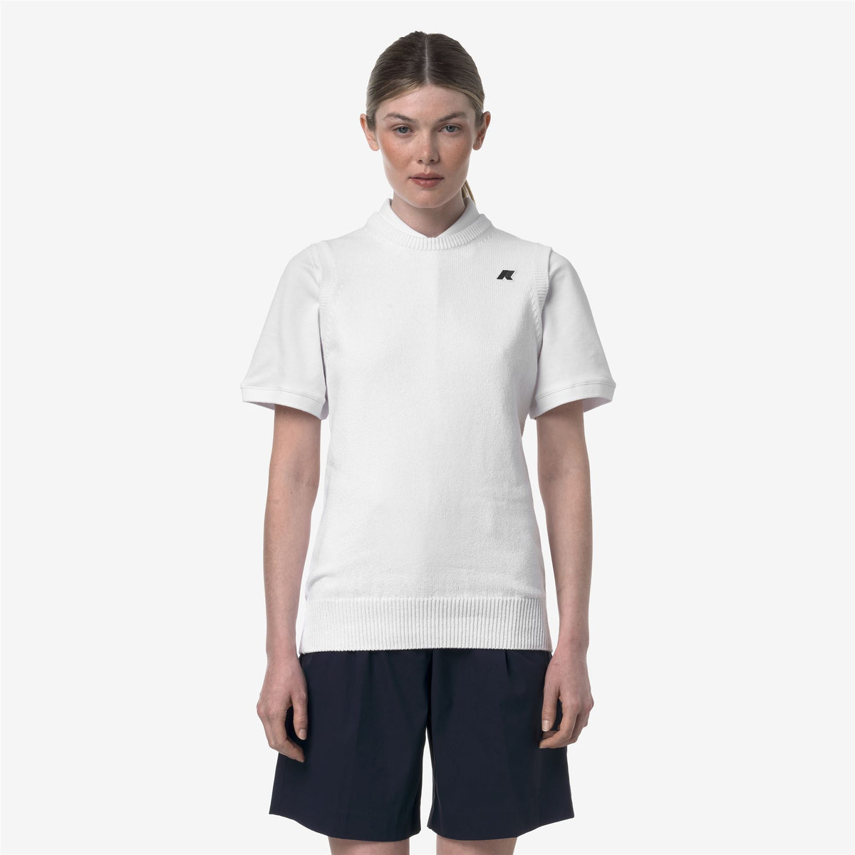 Knitwear_Unisex_JEANO MIX COTTON GOLF_Vest_White - Commercial 4