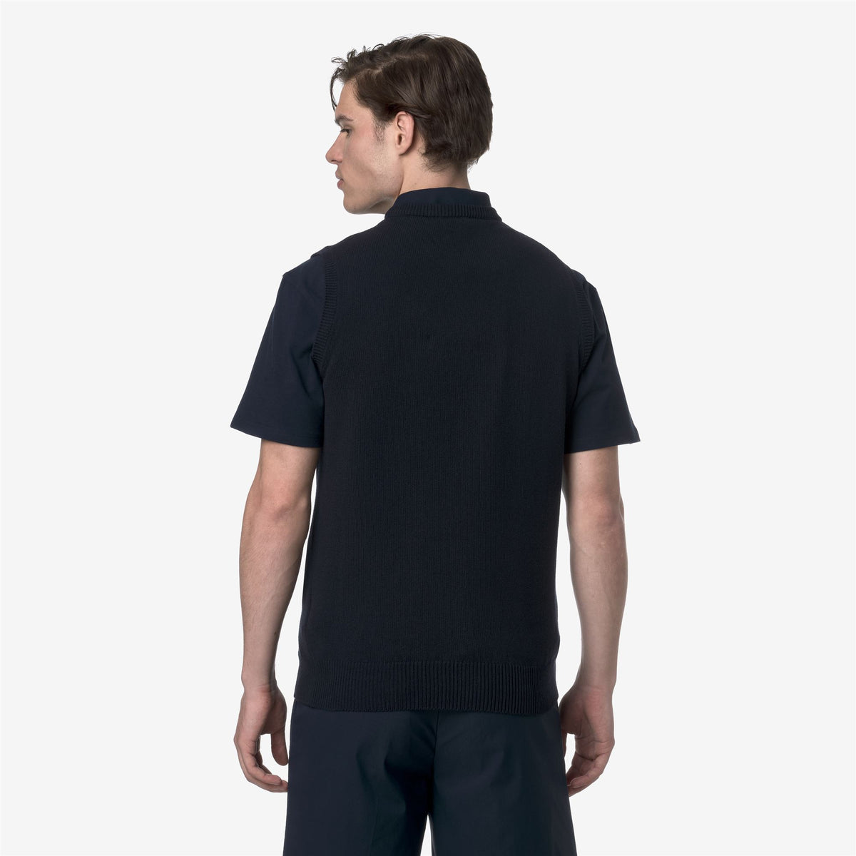 Knitwear_Unisex_JEANO MIX COTTON GOLF_Vest_Blue Depth BW - Commercial 6