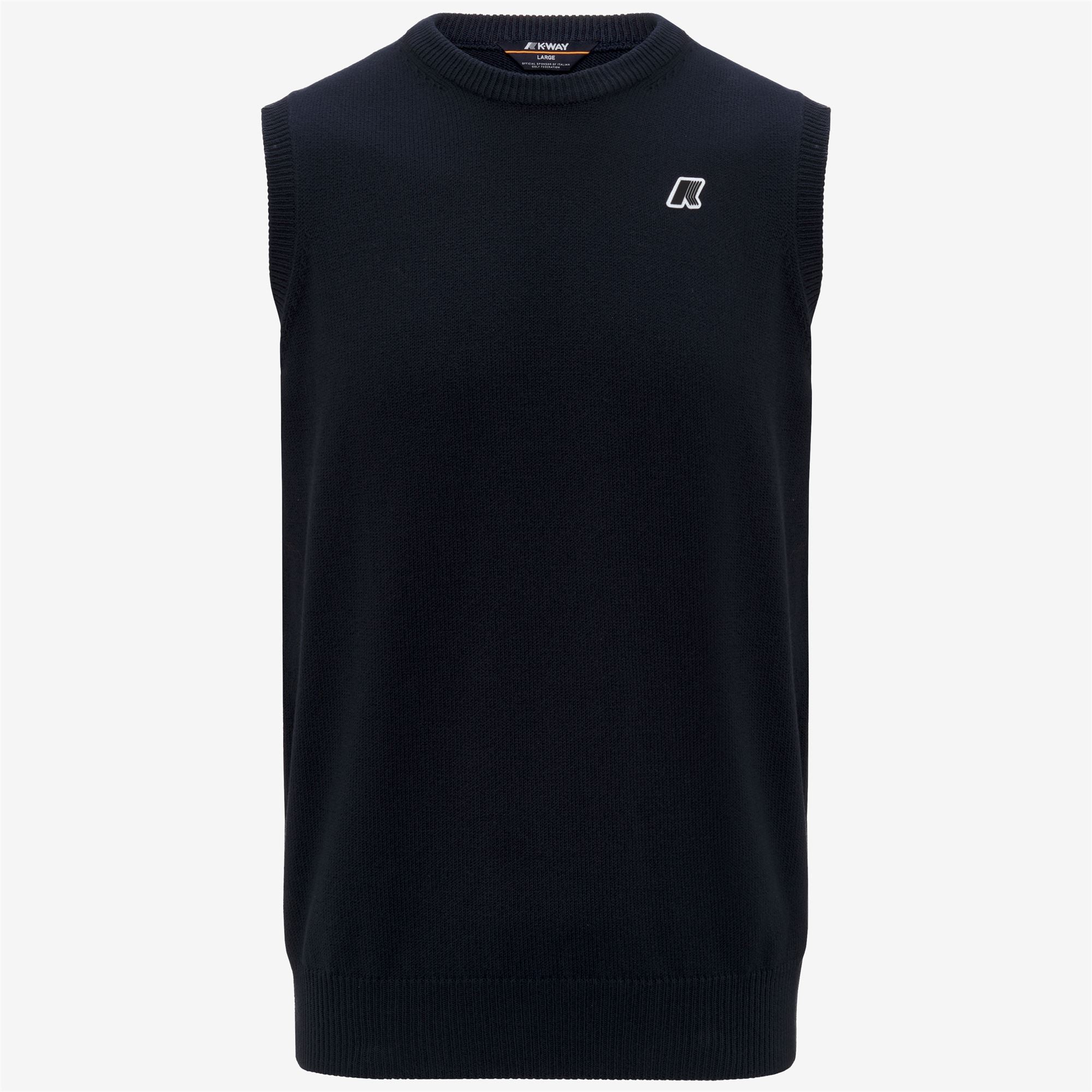 Knitwear_Unisex_JEANO MIX COTTON GOLF_Vest_Blue Depth BW - Commercial 1