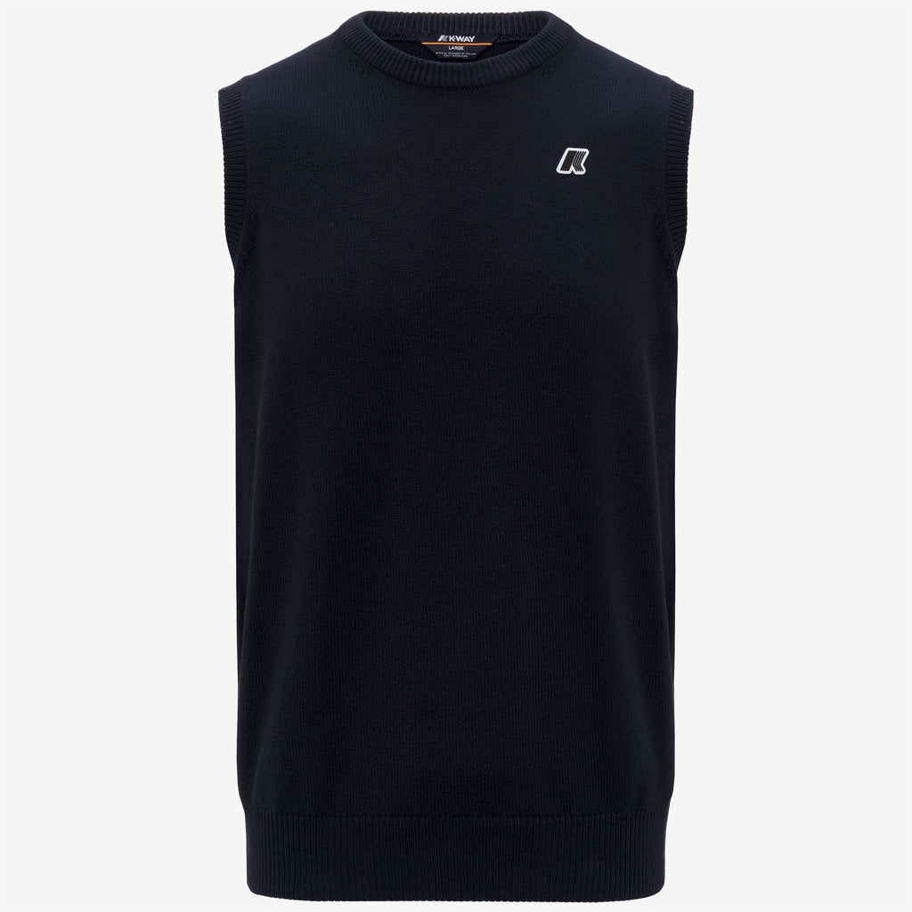 Knitwear_Unisex_JEANO MIX COTTON GOLF_Vest_Blue Depth BW - Commercial 1
