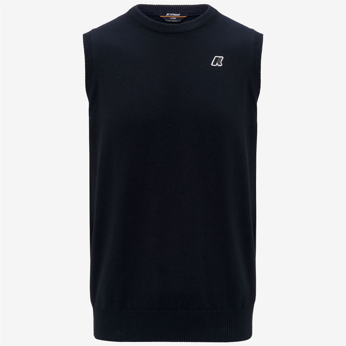 Knitwear_Unisex_JEANO MIX COTTON GOLF_Vest_Blue Depth BW - Commercial 1