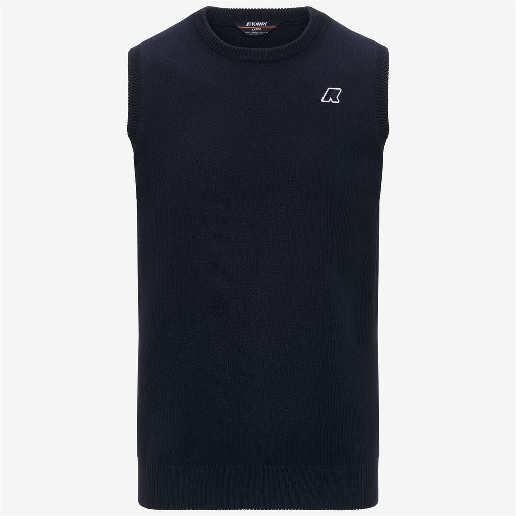 Knitwear_UNISEX_JEANO MIX COTTON GOLF_Vest_Blue Depth - Commercial 1