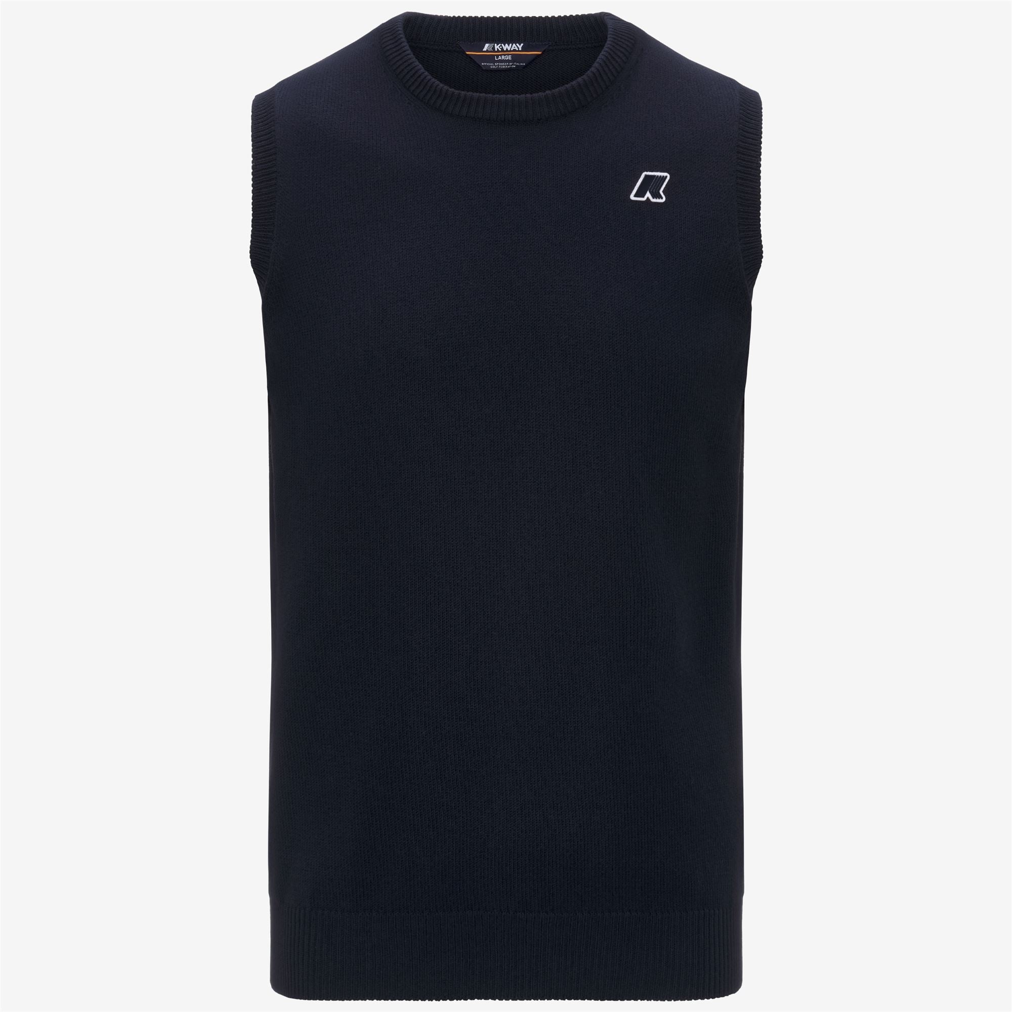 Knitwear_UNISEX_JEANO MIX COTTON GOLF_Vest_Blue Depth - Commercial 1