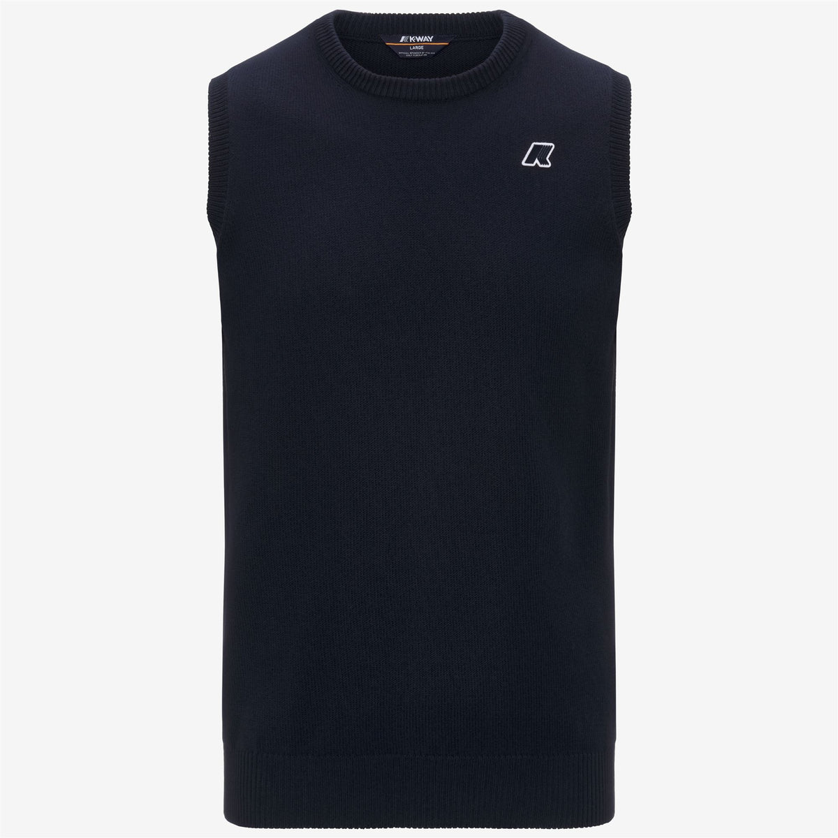 Knitwear_UNISEX_JEANO MIX COTTON GOLF_Vest_Blue Depth - Commercial 1