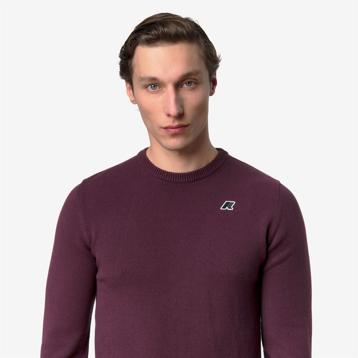 SEBASTIEN MIX COTTON GOLF Knitwear Pull Over Man Violet Mauve Wine 4