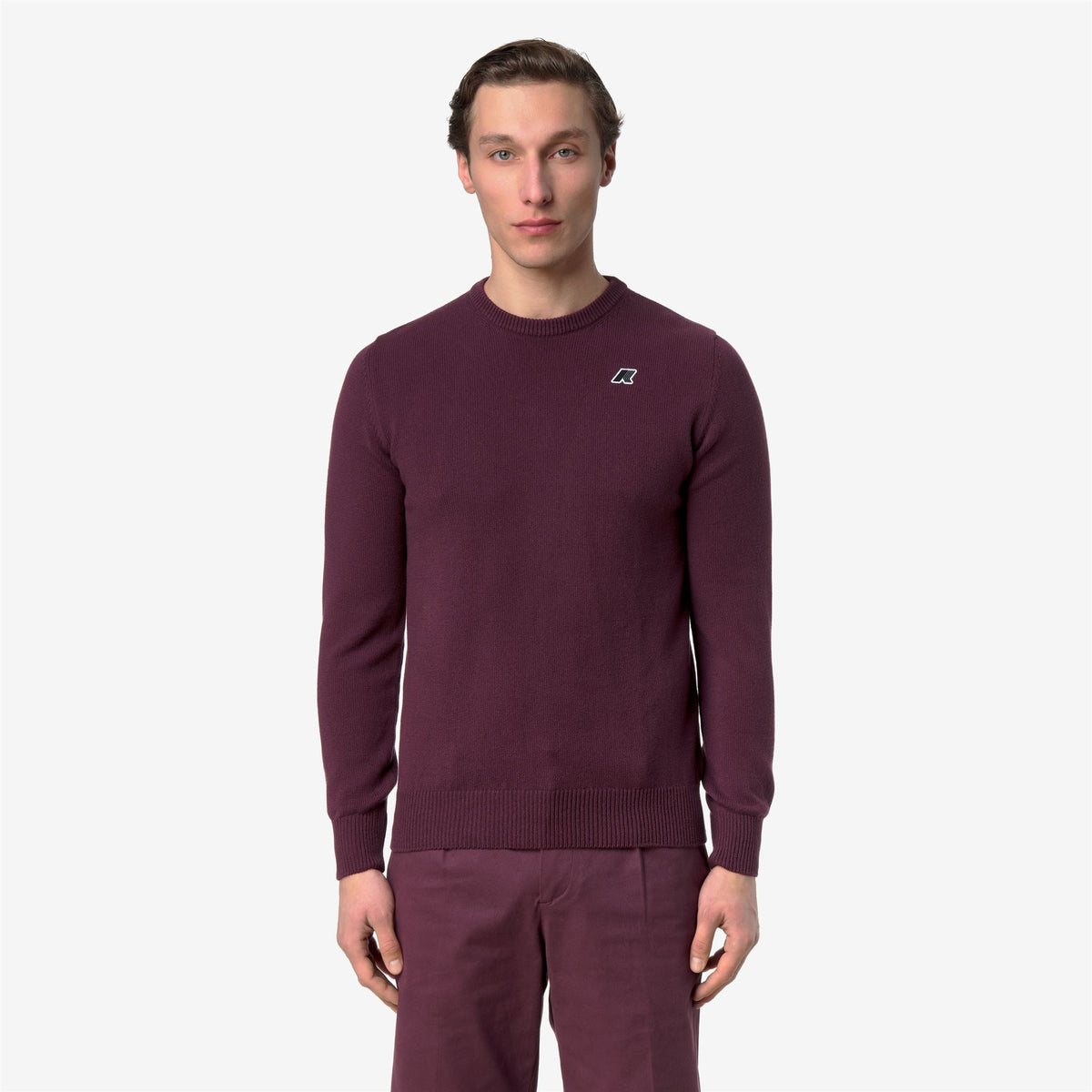 Knitwear_Man_SEBASTIEN MIX COTTON GOLF_Pull Over_Violet Mauve Wine - Commercial 4