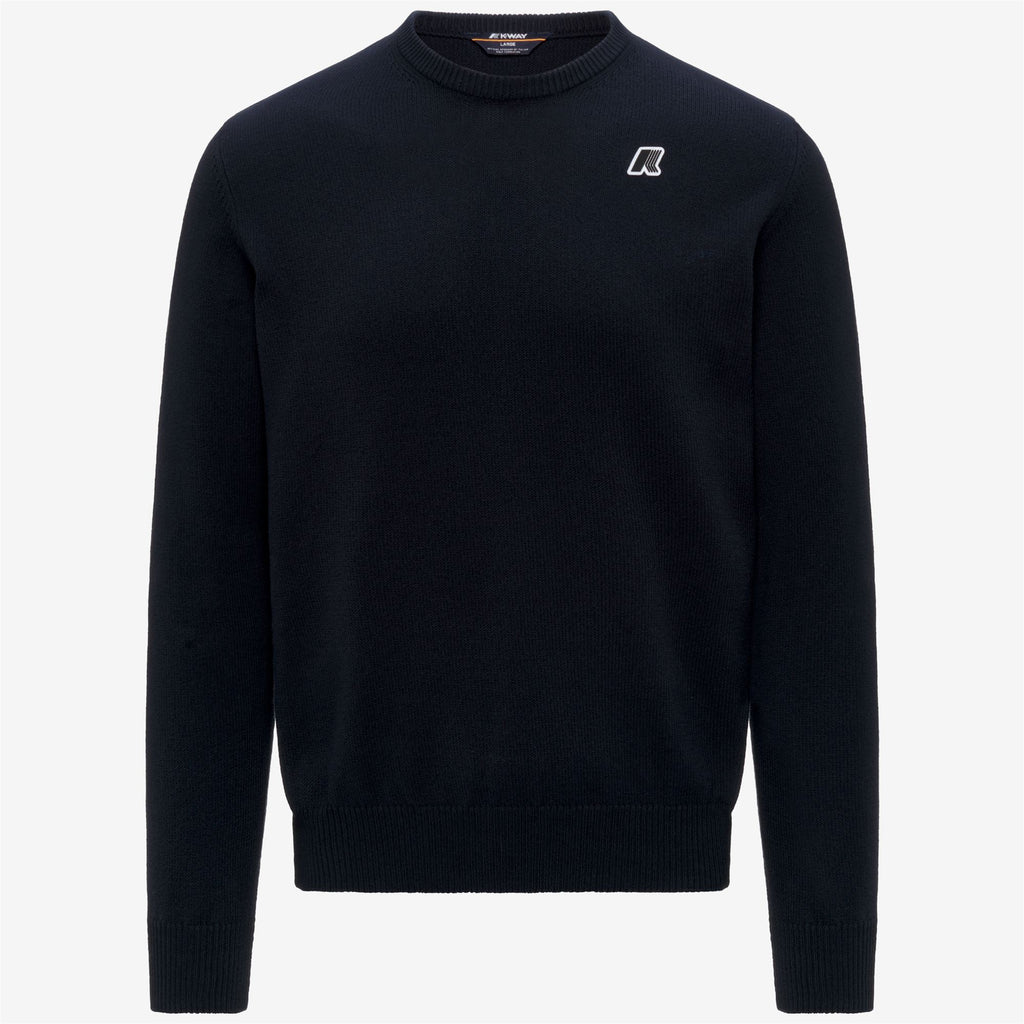 Knitwear_Man_SEBASTIEN MIX COTTON GOLF_Pull Over_Blue Depth BW - Commercial 1