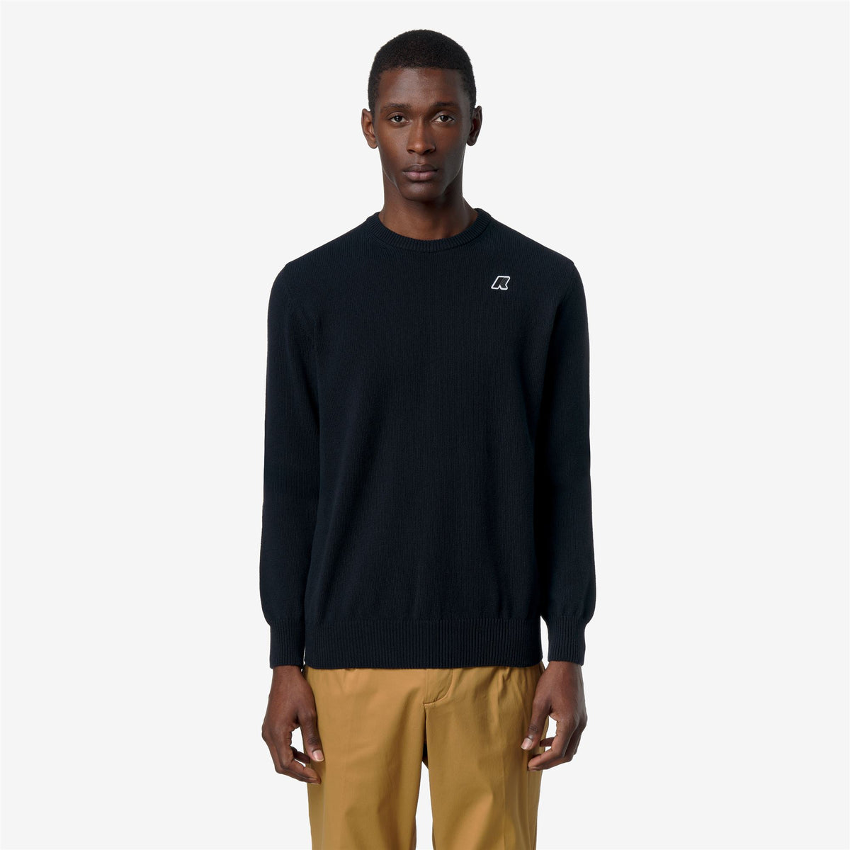 Knitwear_Man_SEBASTIEN MIX COTTON GOLF_Pull Over_Blue Depth BW - Commercial 4