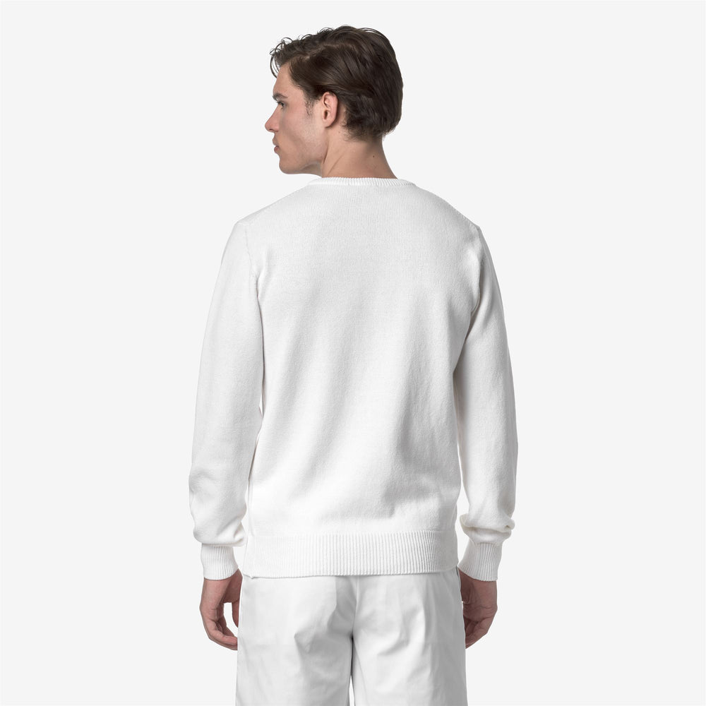 Bright white Men's Cotton Golf Crewneck Pullover Sweater 02