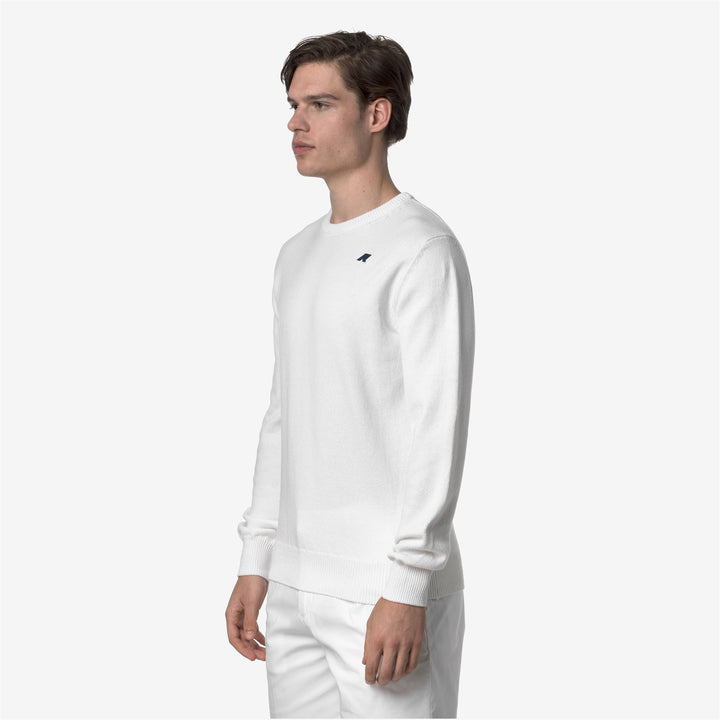 Bright white Men's Cotton Golf Crewneck Pullover Sweater 2