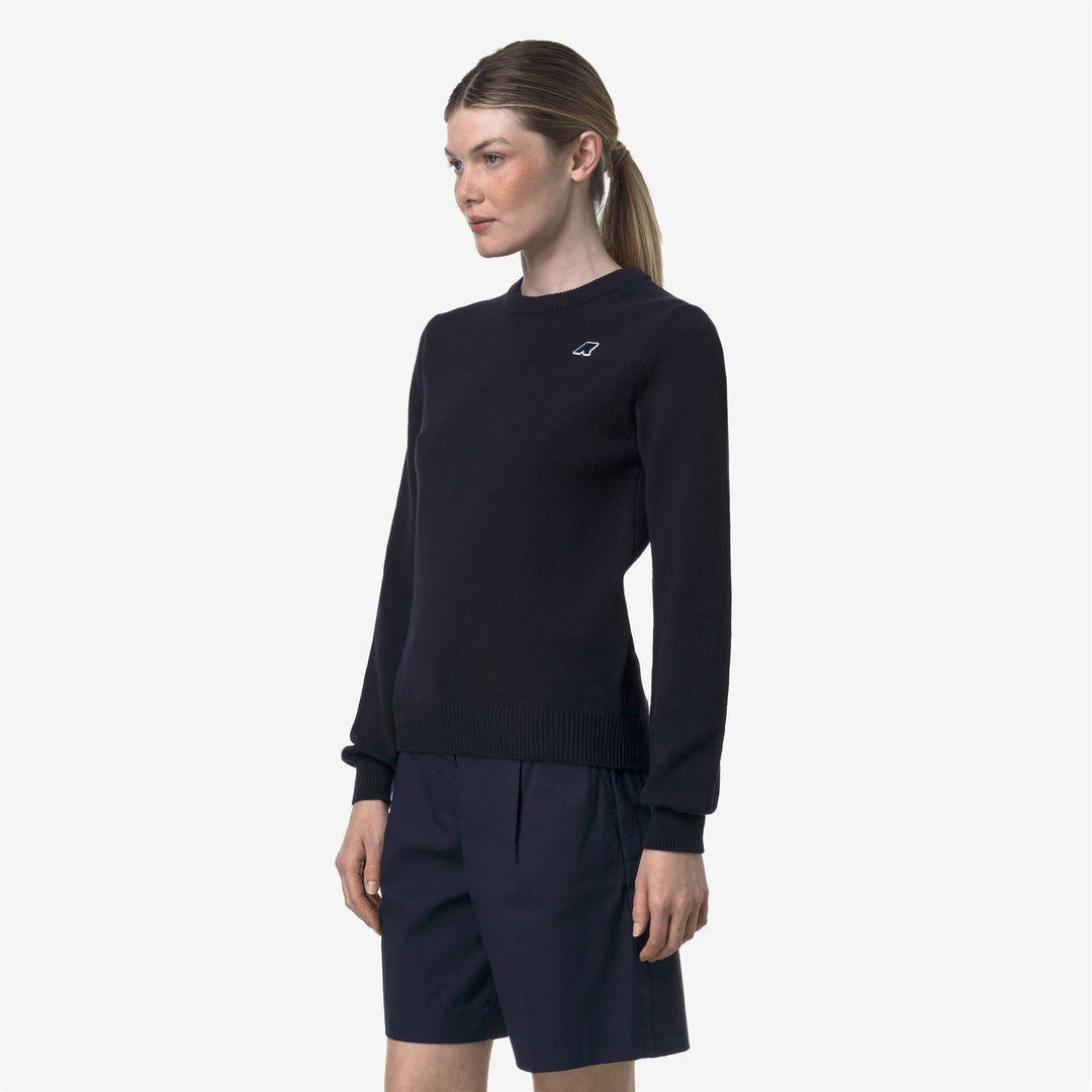 Suéter de algodón para mujer en azul profundo main