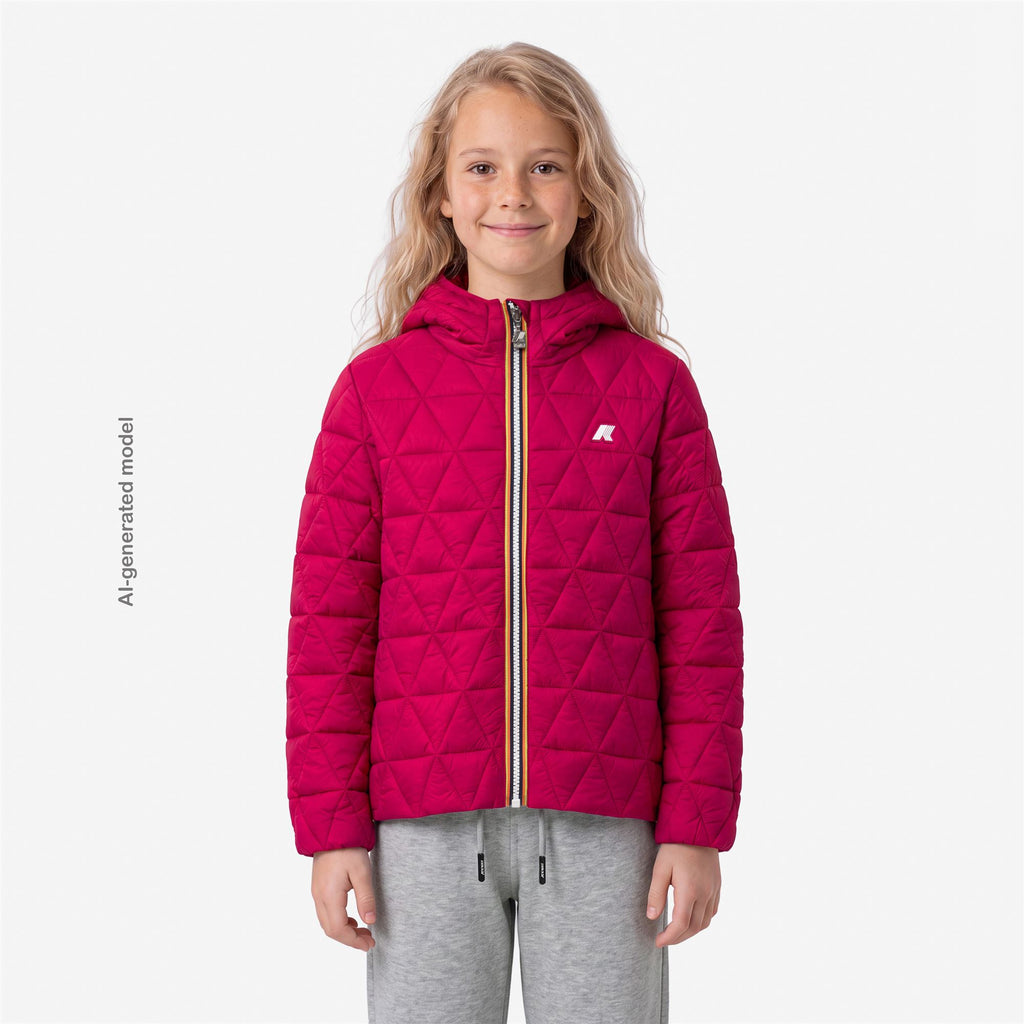 Jackets_GIRL_P. MADLAINE DIAMOND QUILTED WARM_Short_Red Cerise - Commercial 4