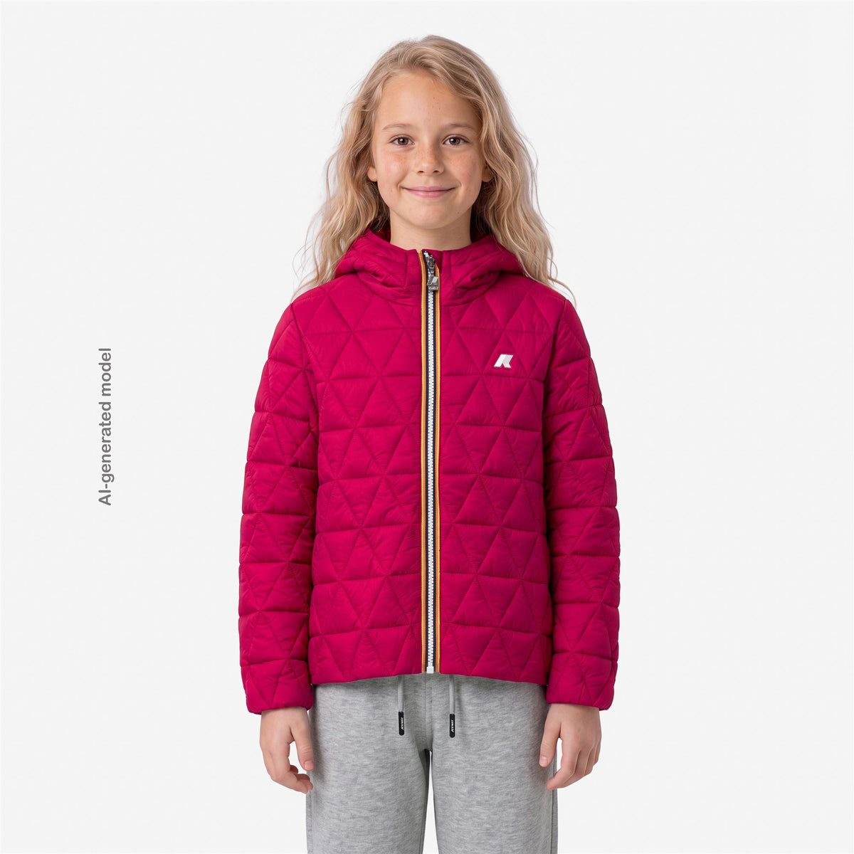 Jackets_GIRL_P. MADLAINE DIAMOND QUILTED WARM_Short_Red Cerise - Commercial 4