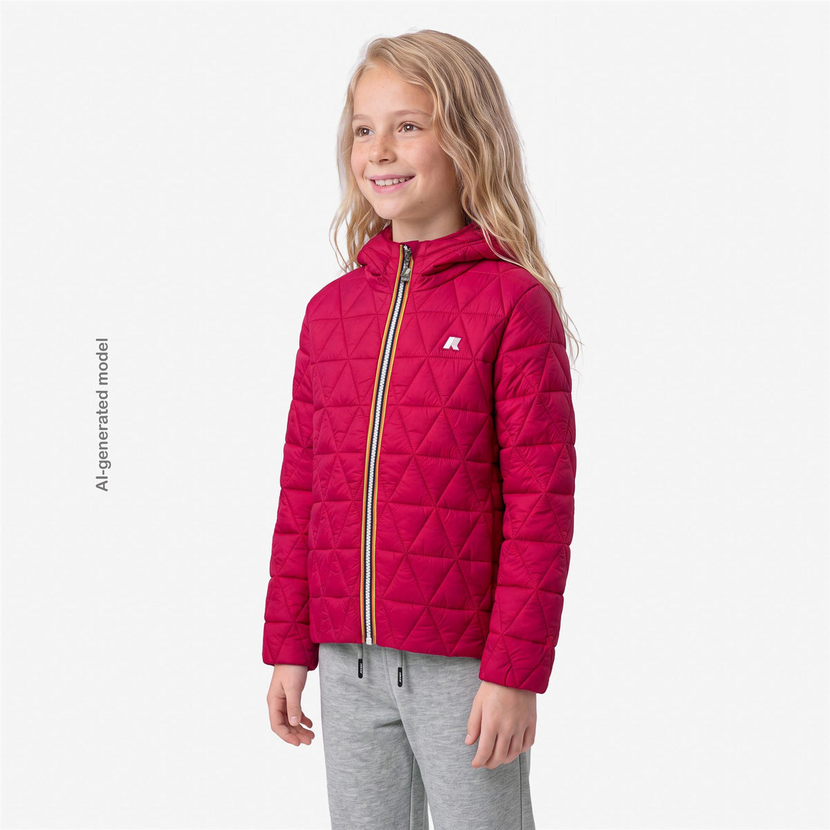 Jackets_GIRL_P. MADLAINE DIAMOND QUILTED WARM_Short_Red Cerise - Commercial 5