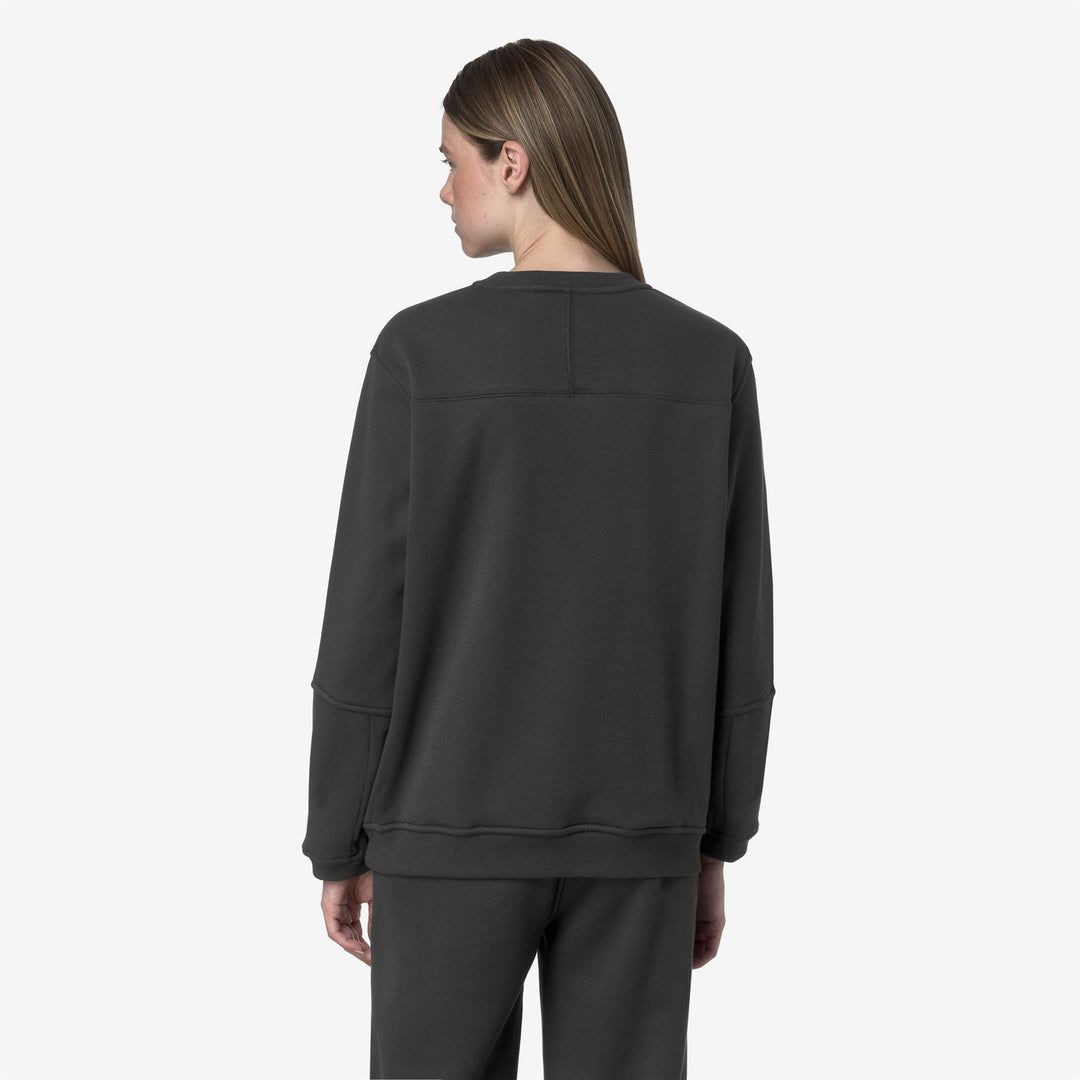 Jersey unisex de cuello redondo de polar cepillado gris oscuro main