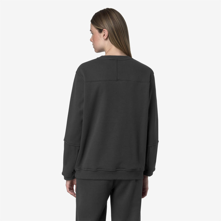 Jersey unisex de cuello redondo de polar cepillado gris oscuro 5