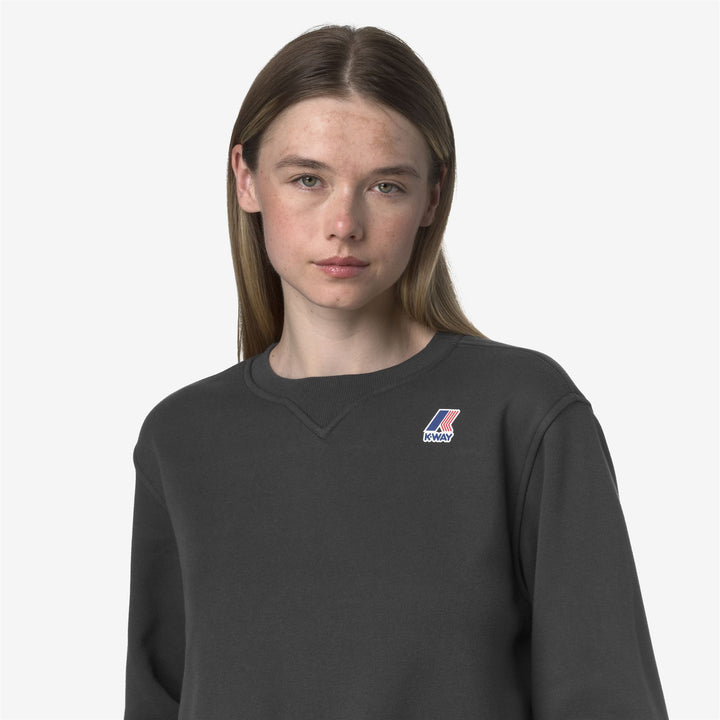 Jersey unisex de cuello redondo de polar cepillado gris oscuro 2