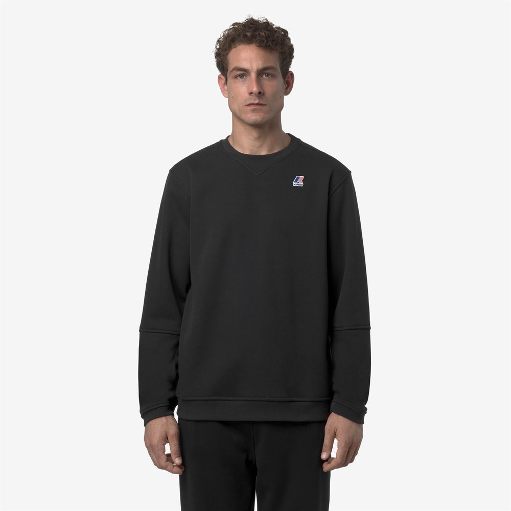 Black unisex Brushed Fleece Crewneck Jumper for Outdoor Activities 02