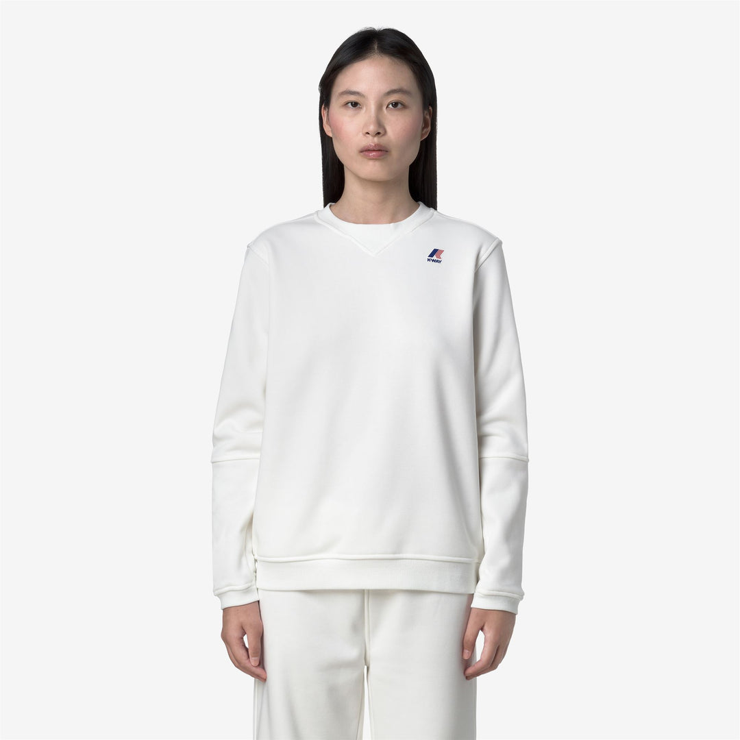 White unisex Brushed Cotton Fleece Jumper for Outdoor Activities main
