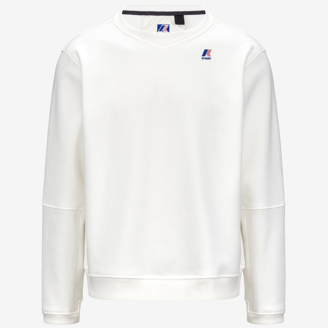 White unisex Brushed Cotton Fleece Jumper for Outdoor Activities 01