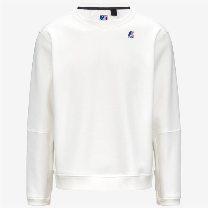 White unisex Brushed Cotton Fleece Jumper for Outdoor Activities 1