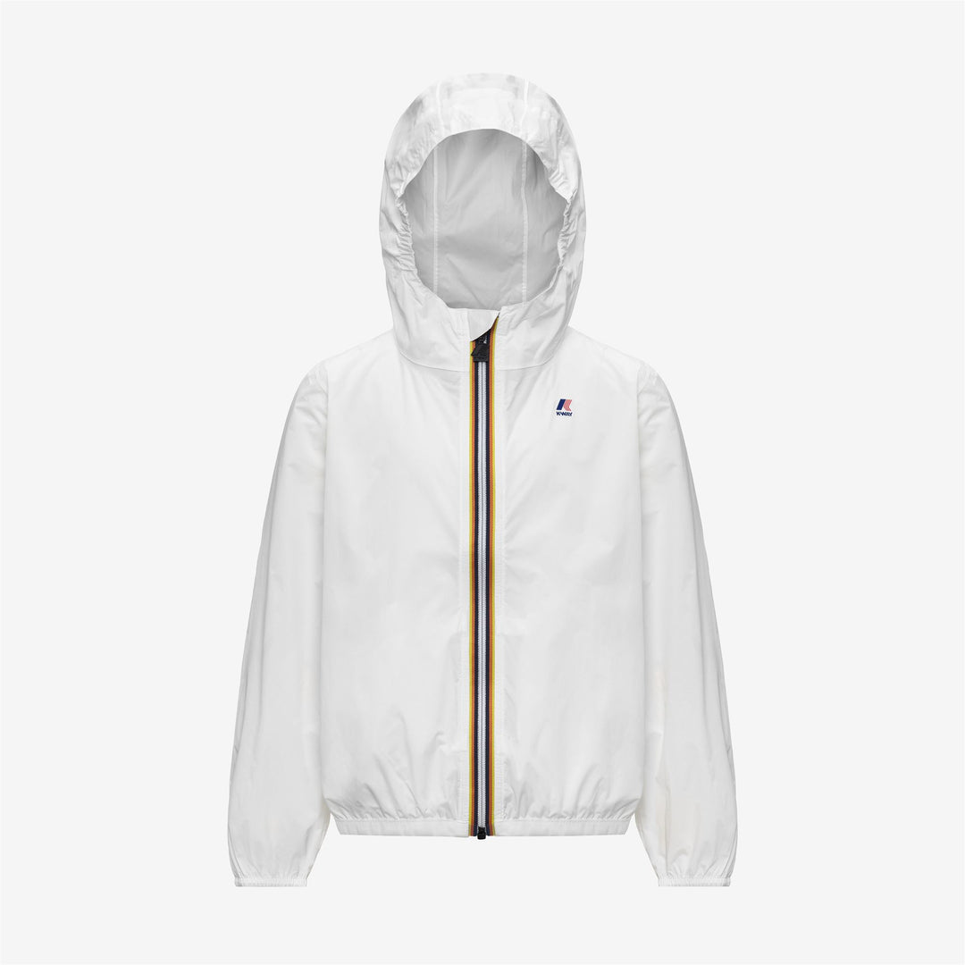 Chaqueta resistente al clima plegable unisex para niños gris y blanca main